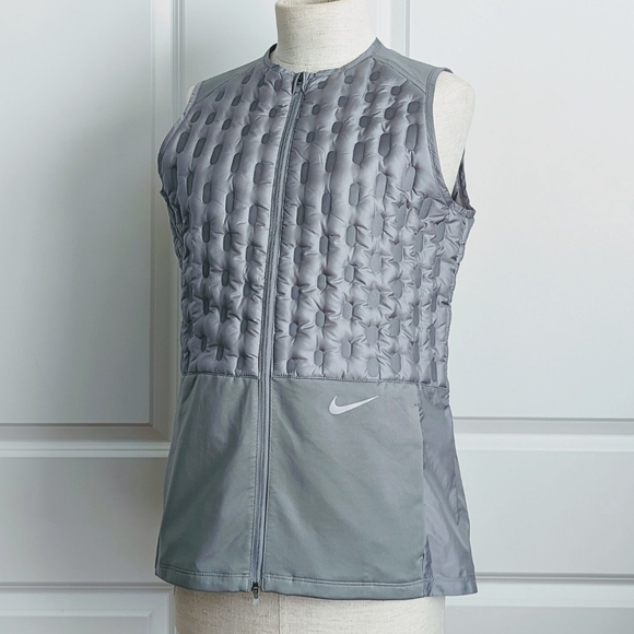 Nike Therma-FIT ADV Vest Running Packable Downfill Lightweight Silver Grey M NWT - Picture 12 of 16